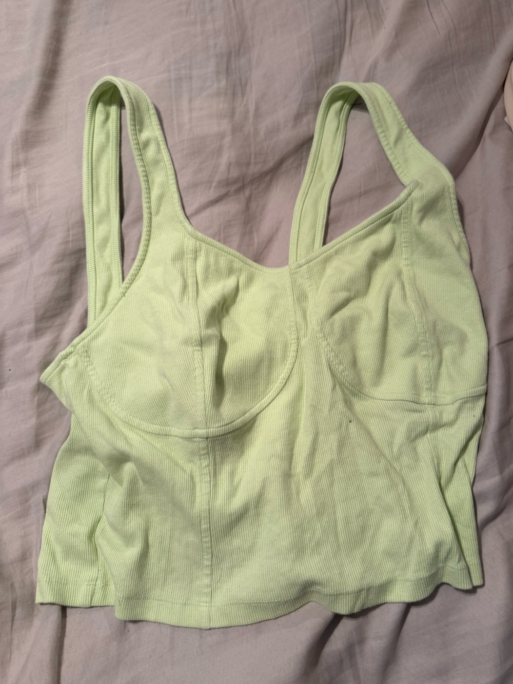 Aerie Light Lime Ribbed Corset Tank